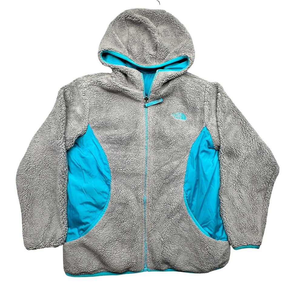 North Face Perseus Reversible Insulated Sherpa Jacket Girls Large 14/16 Blue